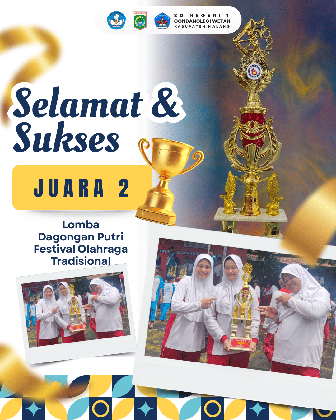 Tim Dagongan Putri SD Negeri 1 Gondanglegi Wetan Berhasil Raih Juara 2